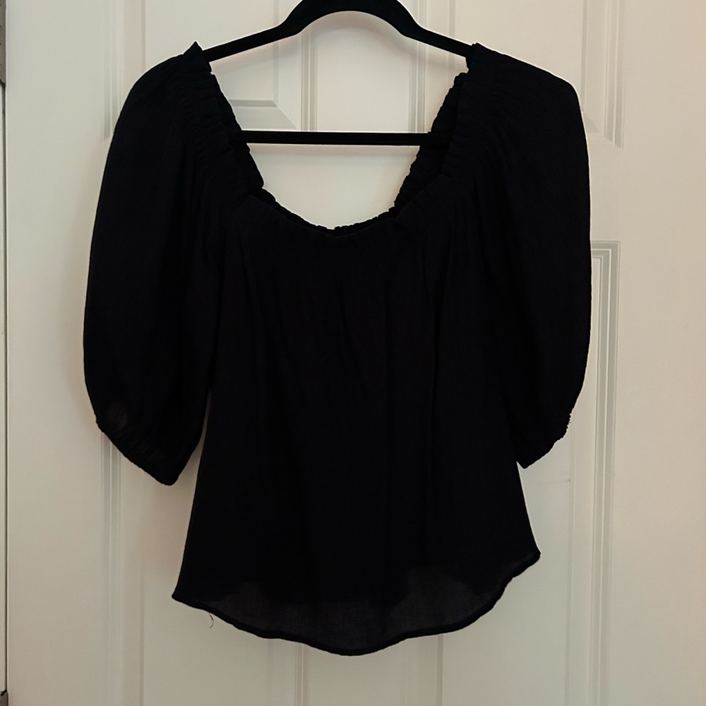 Abercrombie & Fitch Black Puff Sleeve Blouse